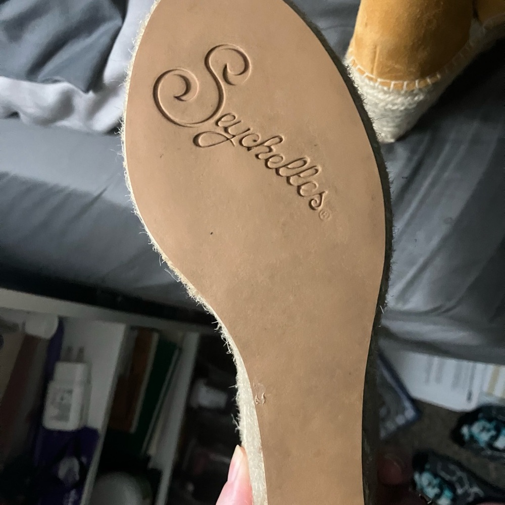Seychelles Mustard Suede Espadrille Wedge - Picture 3 of 8